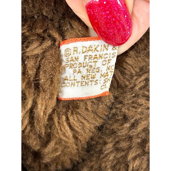 R. Dakin 1973 Vtg Teddy Bear Christmas Sweater Brown 16.5” Moveable Head Limbs - Picture 7 of 14